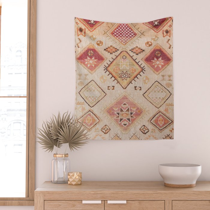 Moroccan Vintage Design Wall Tapestry Gallery Image 2