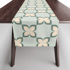 Flower check blue green Table Runner Gallery Image 1