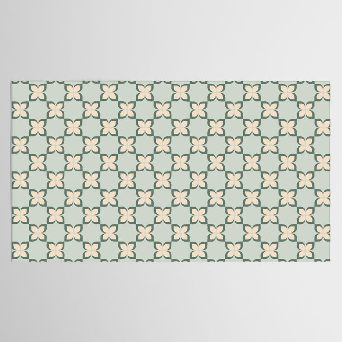 Flower check blue green Tablecloth Gallery Image 2