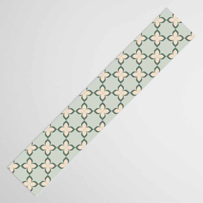 Flower check blue green Table Runner Gallery Image 3