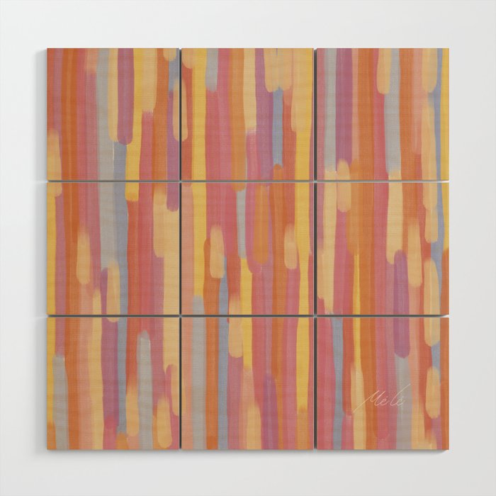 Acrylic Stripes Pattern Wood Wall Art Gallery Image 1