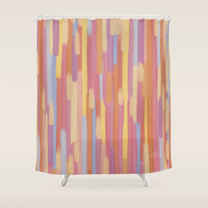 Acrylic Stripes Pattern Shower Curtain Gallery Image 1