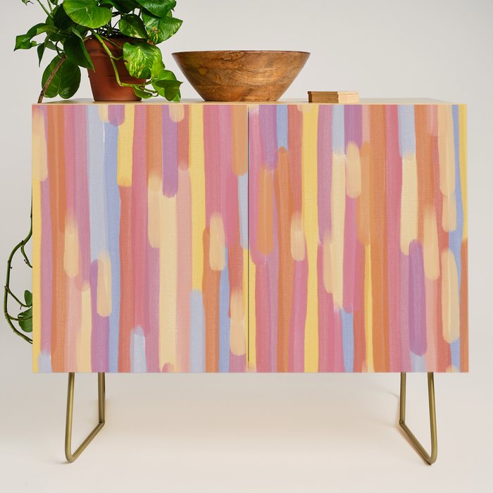 Acrylic Stripes Pattern Credenza Gallery Image 1