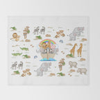 Noahs Ark Animals Throw Blanket Gallery Image 2