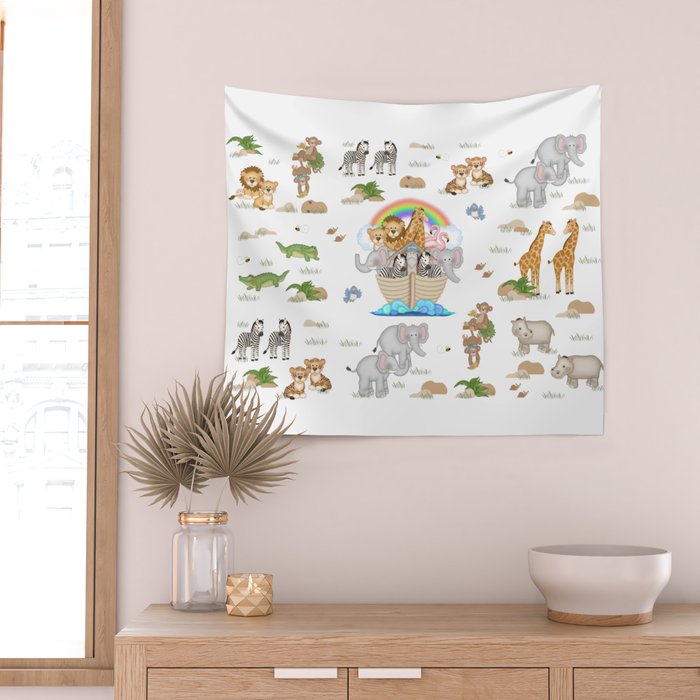 Noahs Ark Animals Wall Tapestry Gallery Image 2