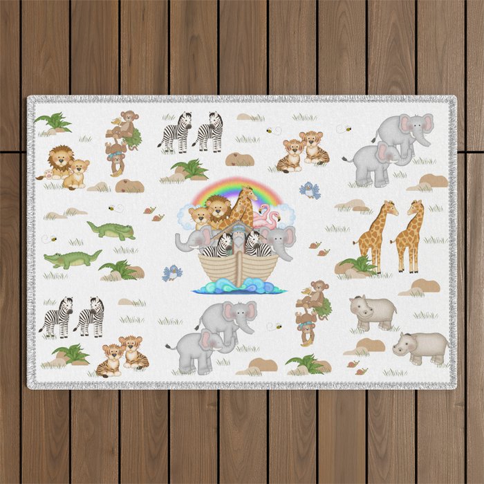 Noahs Ark Animals Outdoor Rug Gallery Image 1