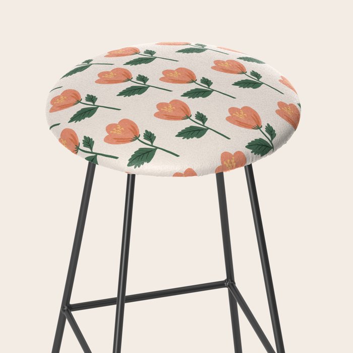 Pink Peony Pattern Stool Gallery Image 2