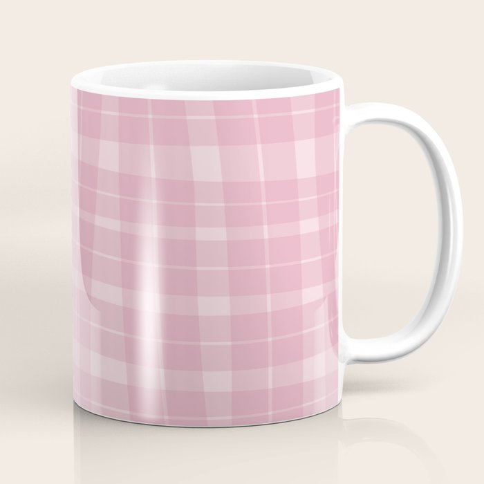 Wavy Plaid Pink Coffee Mug Gallery Image 1