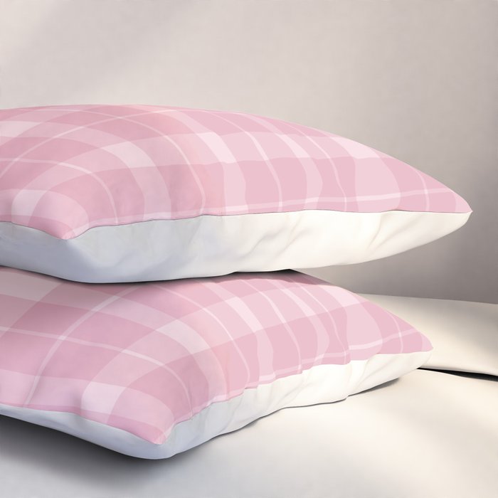 Wavy Plaid Pink Pillow Sham Gallery Image 3