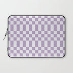 Lilac and white checkered Laptop Sleeve Gallery Image 1