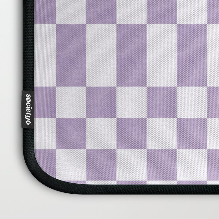 Lilac and white checkered Laptop Sleeve Gallery Image 3