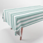 Classic Stripes XXXVII - Sage Green Tablecloth Gallery Image 1