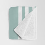 Classic Stripes XXXVII - Sage Green Throw Blanket Gallery Image 3