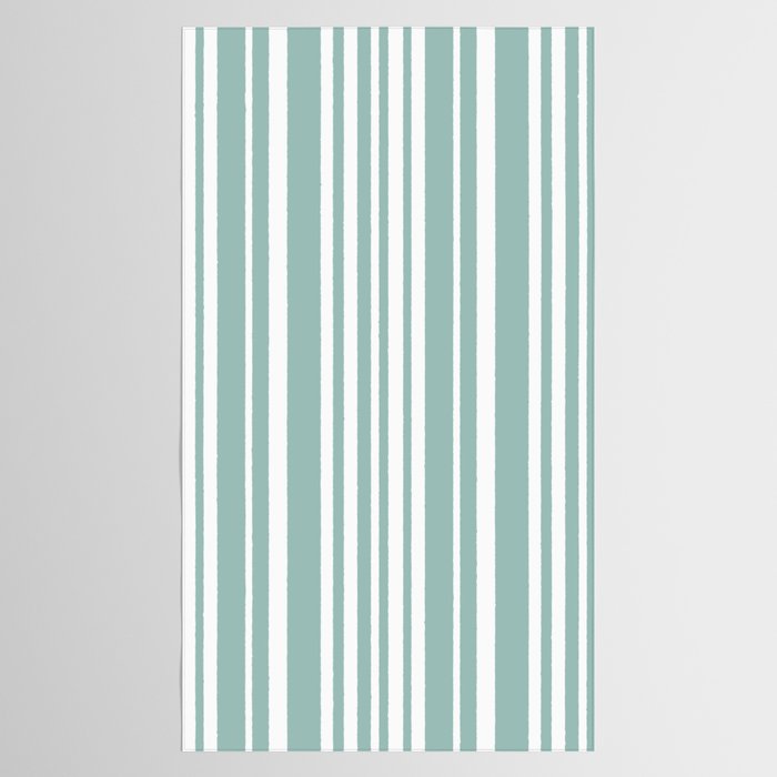 Classic Stripes XXXVII - Sage Green Tablecloth Gallery Image 2