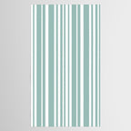 Classic Stripes XXXVII - Sage Green Tablecloth Gallery Image 2