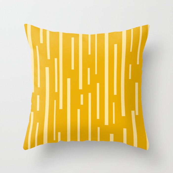 Interrupted Lines Mid-Century Modern Minimalist Abstract Geometric Pattern in Honey Mustard Throw Pillow Gallery Image 6