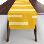 Interrupted Lines Mid-Century Modern Minimalist Abstract Geometric Pattern in Honey Mustard Table Runner Gallery Image 1