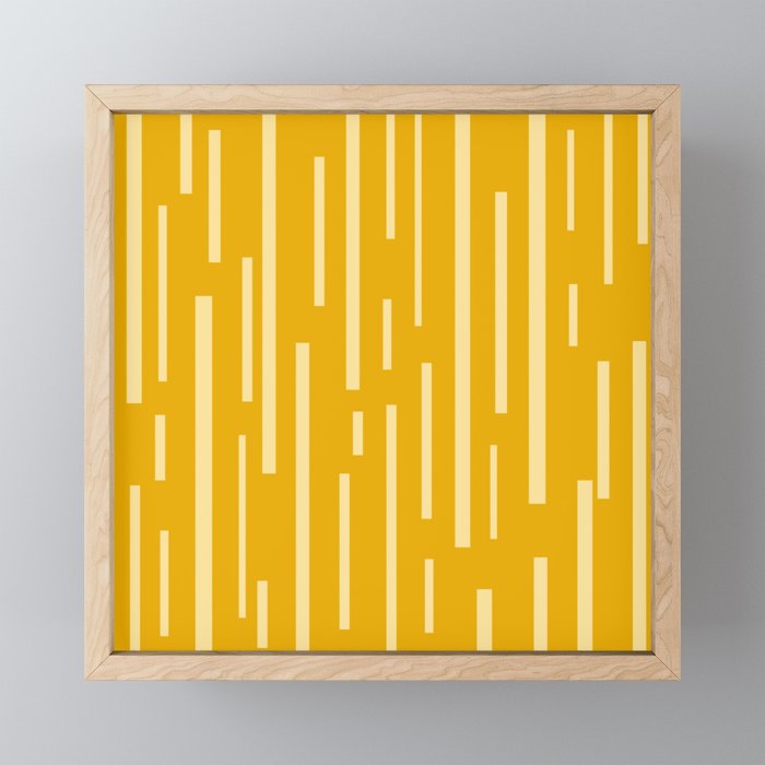 Interrupted Lines Mid-Century Modern Minimalist Abstract Geometric Pattern in Honey Mustard Mini Art Print Gallery Image 1