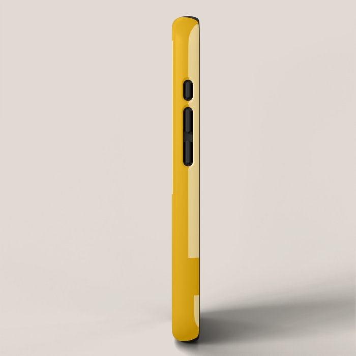 Interrupted Lines Mid-Century Modern Minimalist Abstract Geometric Pattern in Honey Mustard iPhone Case Gallery Image 2