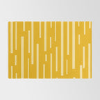 Interrupted Lines Mid-Century Modern Minimalist Abstract Geometric Pattern in Honey Mustard Rug Gallery Image 2