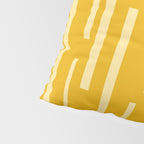 Interrupted Lines Mid-Century Modern Minimalist Abstract Geometric Pattern in Honey Mustard Pillow Sham Gallery Image 4