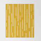Interrupted Lines Mid-Century Modern Minimalist Abstract Geometric Pattern in Honey Mustard Throw Blanket Gallery Image 2