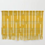 Interrupted Lines Mid-Century Modern Minimalist Abstract Geometric Pattern in Honey Mustard Wall Hanging Gallery Image 1