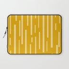 Interrupted Lines Mid-Century Modern Minimalist Abstract Geometric Pattern in Honey Mustard Laptop Sleeve Gallery Image 1