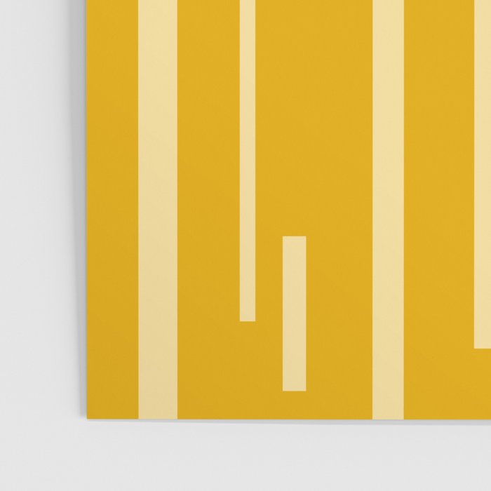 Interrupted Lines Mid-Century Modern Minimalist Abstract Geometric Pattern in Honey Mustard Poster Gallery Image 3