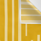 Interrupted Lines Mid-Century Modern Minimalist Abstract Geometric Pattern in Honey Mustard Wall Tapestry Gallery Image 3