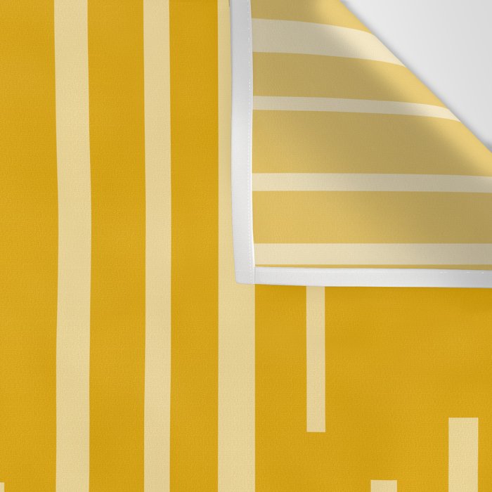 Interrupted Lines Mid-Century Modern Minimalist Abstract Geometric Pattern in Honey Mustard Wall Tapestry Gallery Image 3