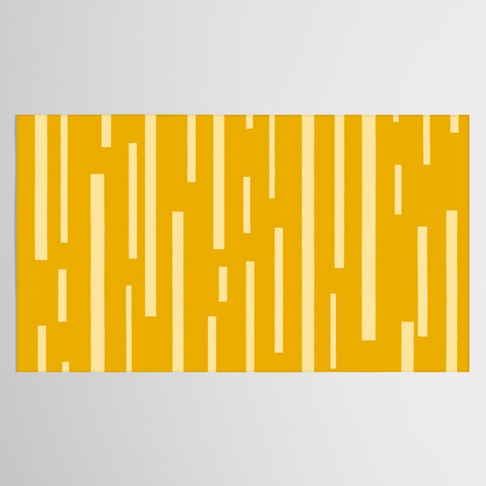 Interrupted Lines Mid-Century Modern Minimalist Abstract Geometric Pattern in Honey Mustard Tablecloth Gallery Image 2