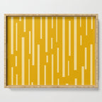 Interrupted Lines Mid-Century Modern Minimalist Abstract Geometric Pattern in Honey Mustard Serving Tray Gallery Image 1