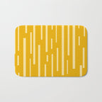 Interrupted Lines Mid-Century Modern Minimalist Abstract Geometric Pattern in Honey Mustard Bath Mat Gallery Image 1