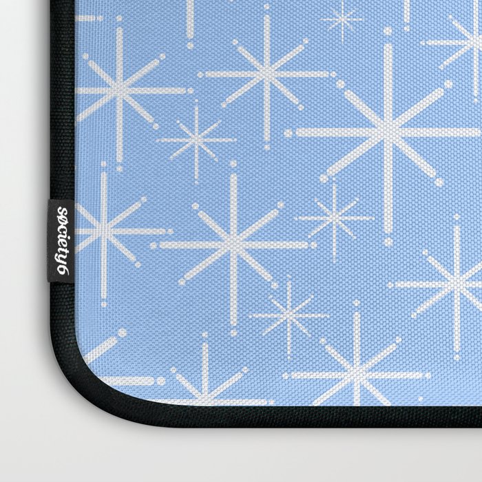 Light Blue Mid Century Modern Twinkling Stars Retro Atomic Pastel Pattern Laptop Sleeve Gallery Image 3