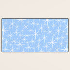 Light Blue Mid Century Modern Twinkling Stars Retro Atomic Pastel Pattern Desk Mat Gallery Image 3