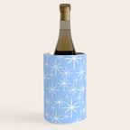 Light Blue Mid Century Modern Twinkling Stars Retro Atomic Pastel Pattern Wine Chiller Gallery Image 2