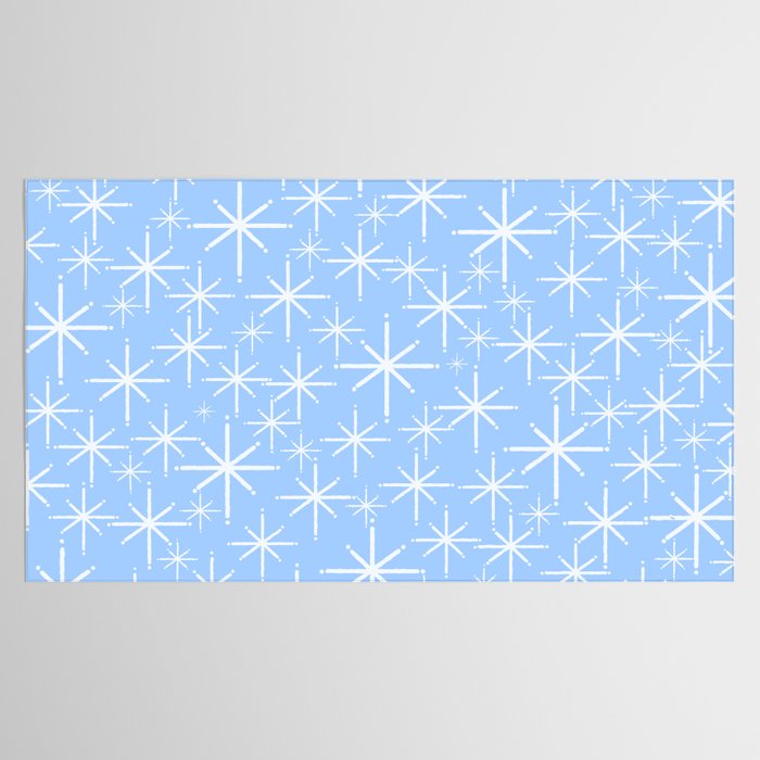 Light Blue Mid Century Modern Twinkling Stars Retro Atomic Pastel Pattern Tablecloth Gallery Image 2