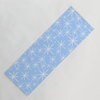 Light Blue Mid Century Modern Twinkling Stars Retro Atomic Pastel Pattern Yoga Mat Gallery Image 1