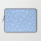 Light Blue Mid Century Modern Twinkling Stars Retro Atomic Pastel Pattern Laptop Sleeve Gallery Image 1