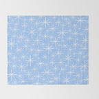 Light Blue Mid Century Modern Twinkling Stars Retro Atomic Pastel Pattern Throw Blanket Gallery Image 2