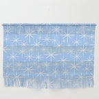 Light Blue Mid Century Modern Twinkling Stars Retro Atomic Pastel Pattern Wall Hanging Gallery Image 1