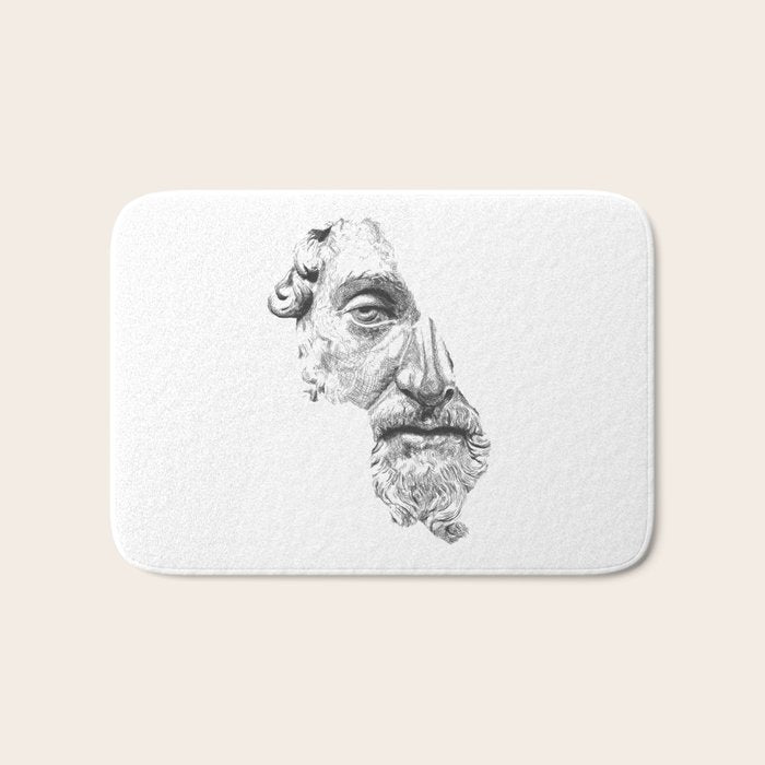MARCUS AURELIUS ANTONINUS AUGUSTUS / black / white Bath Mat Gallery Image 1