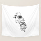 MARCUS AURELIUS ANTONINUS AUGUSTUS / black / white Wall Tapestry Gallery Image 4
