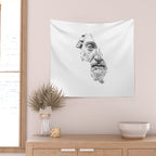 MARCUS AURELIUS ANTONINUS AUGUSTUS / black / white Wall Tapestry Gallery Image 2