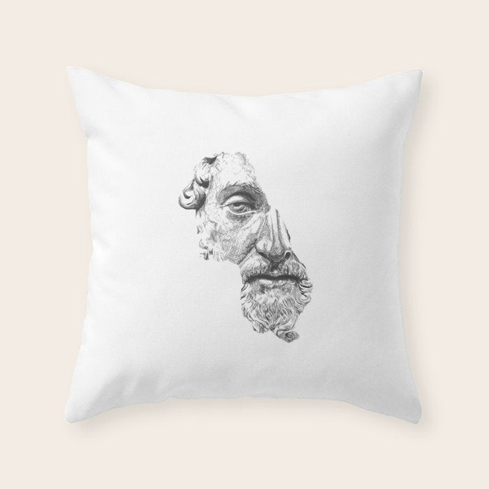 MARCUS AURELIUS ANTONINUS AUGUSTUS / black / white Throw Pillow Gallery Image 6