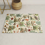 Woodland Vibes Mushroom And Fern Pattern Rug Gallery Image 1
