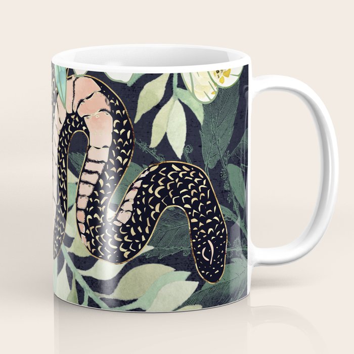 Metallic Floral Snake Coffee Mug Gallery Image 1