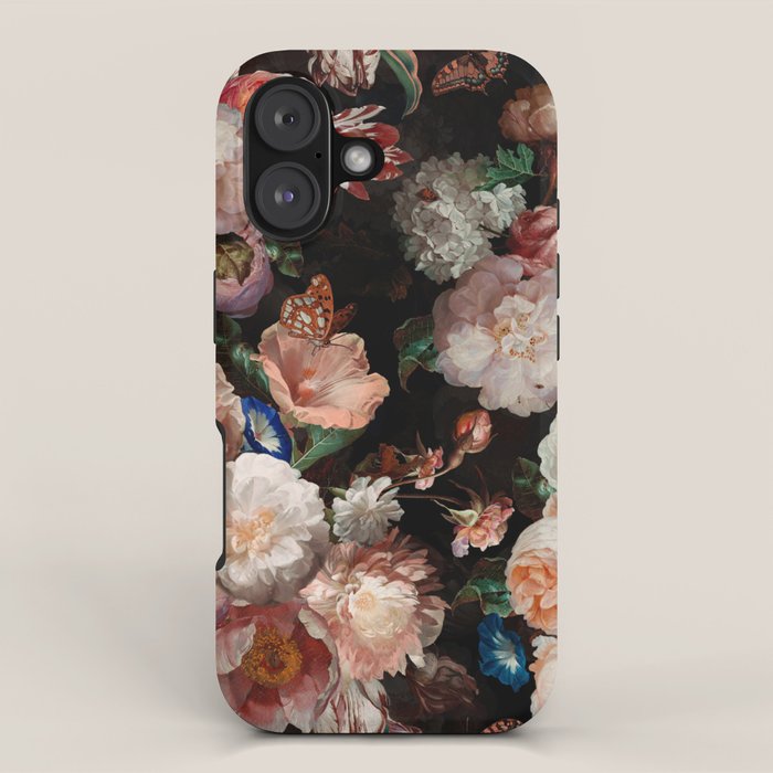 Baroque Flemish Rose Flowers Night Garden iPhone Case Gallery Image 1