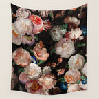 Baroque Flemish Rose Flowers Night Garden Wall Tapestry Gallery Image 4
